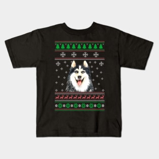 Cute Siberian Husky Dog Lover Ugly Christmas Sweater For Women And Men Funny Gifts Kids T-Shirt